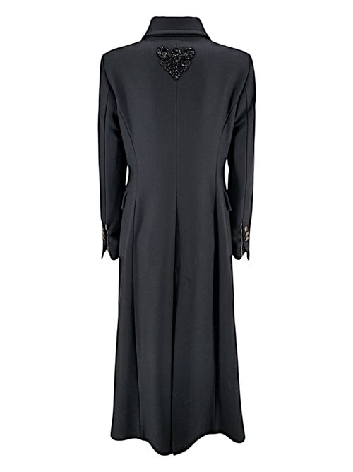 women's long black coat with embroidery Bazar deluxe | S1038-2800282